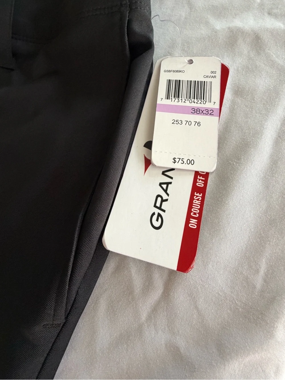 NWT Grand Slam Performance Stretch 360 Active Waistband Golf Pants 38x32 Black